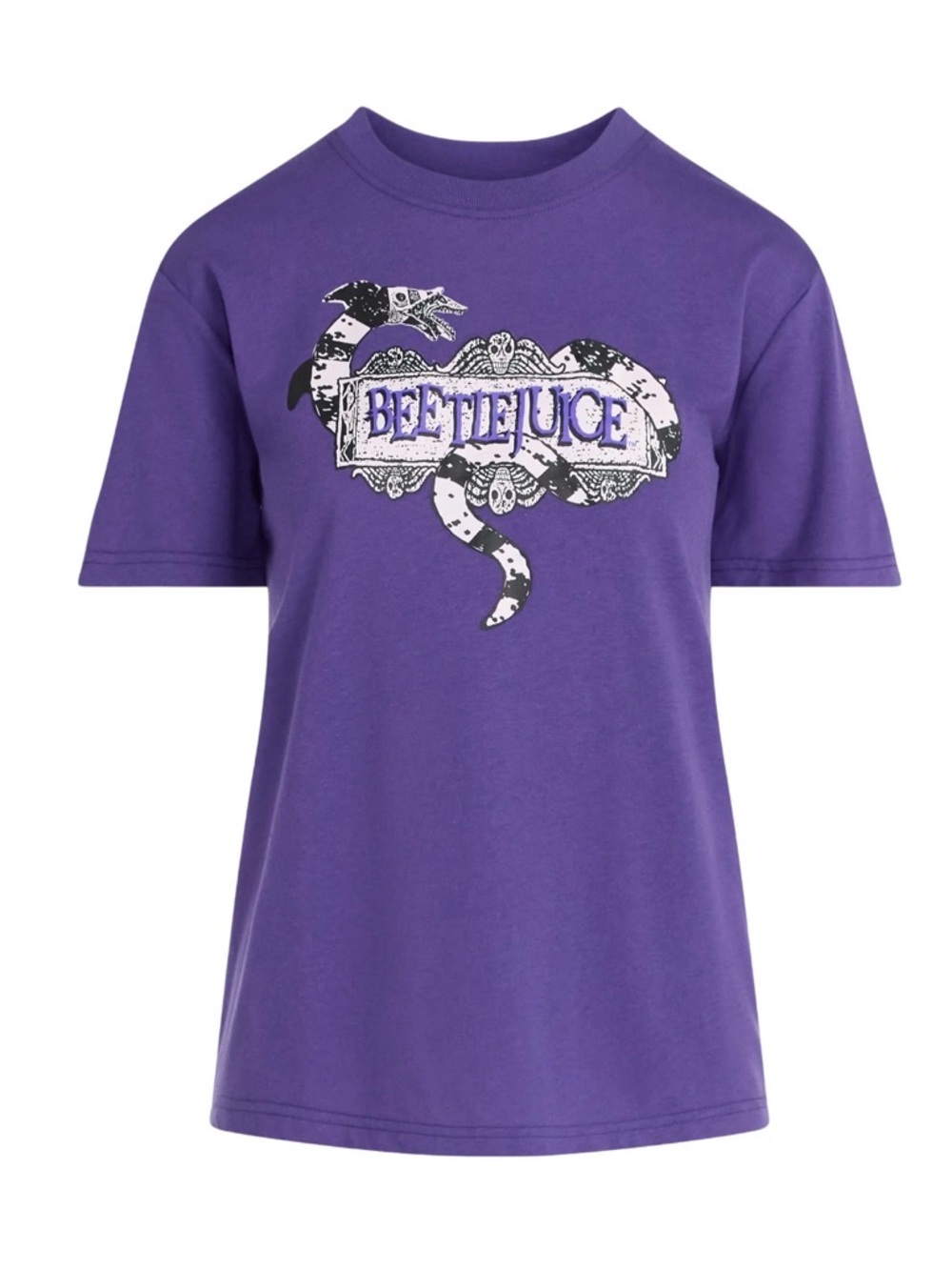 New Beetlejuice Women’s Purple Graphic Tee Shirt Size Large - Picture 1 of 2